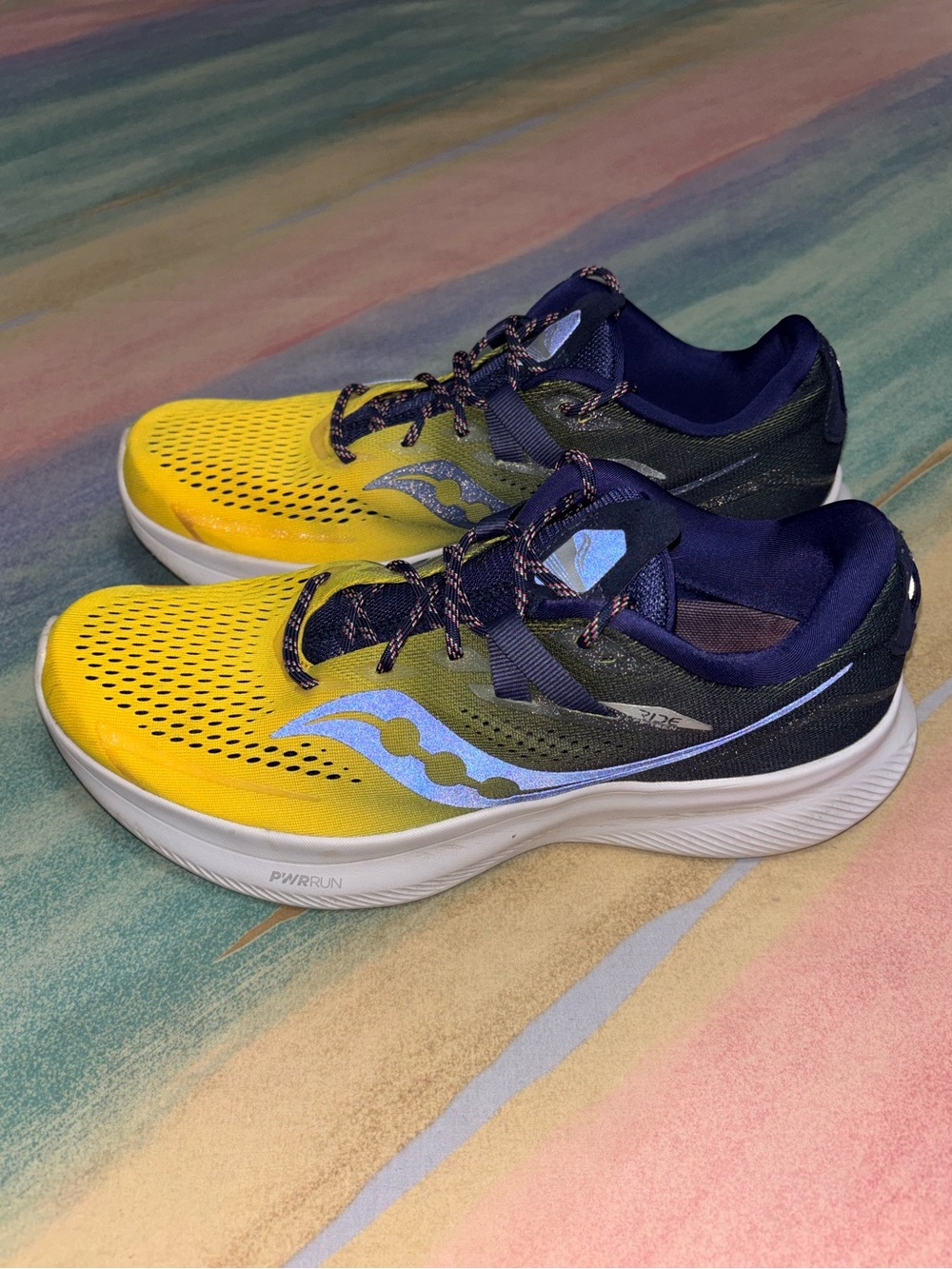 Saucony Womens Ride 15 Running Shoes Night Lite size 10